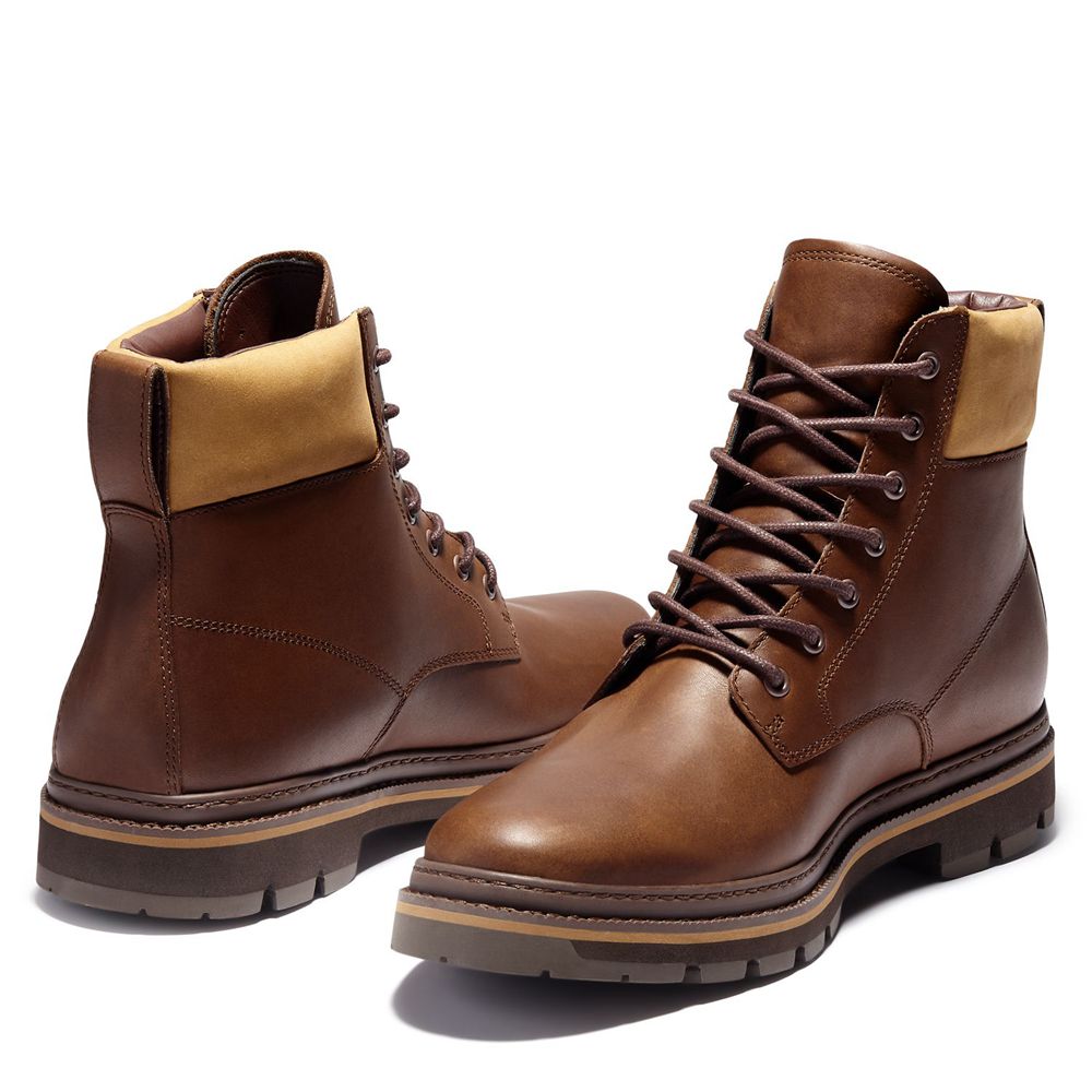 Timberland Μποτες Χιονιού Ανδρικα Καφε - Port Union Waterproof Plain-Toe - Greece 7259810-GI